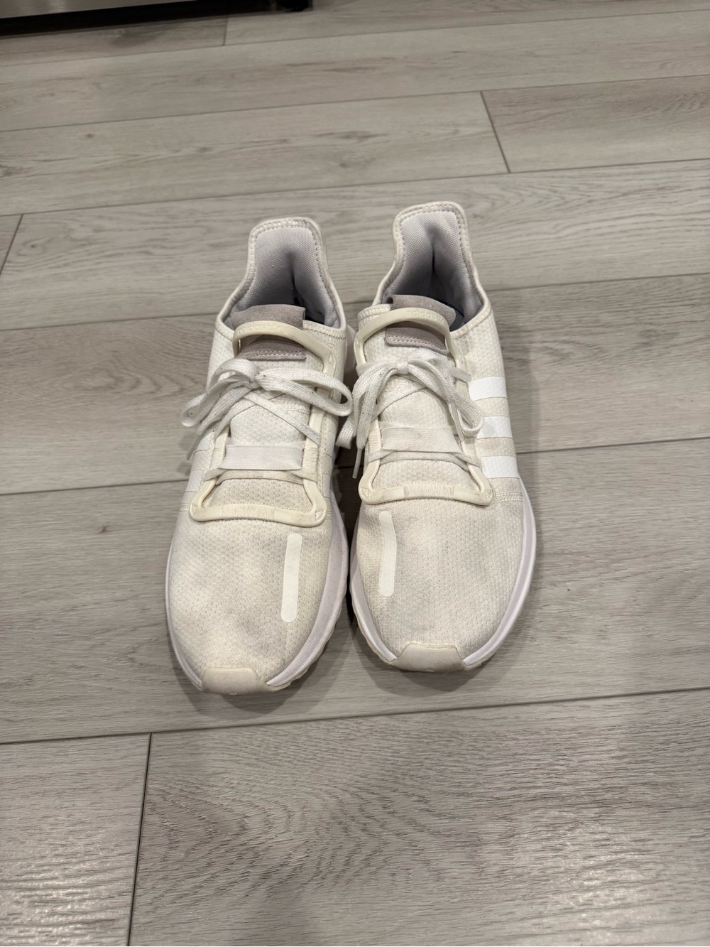 adidas White Low-Top Mesh Running Sneakers